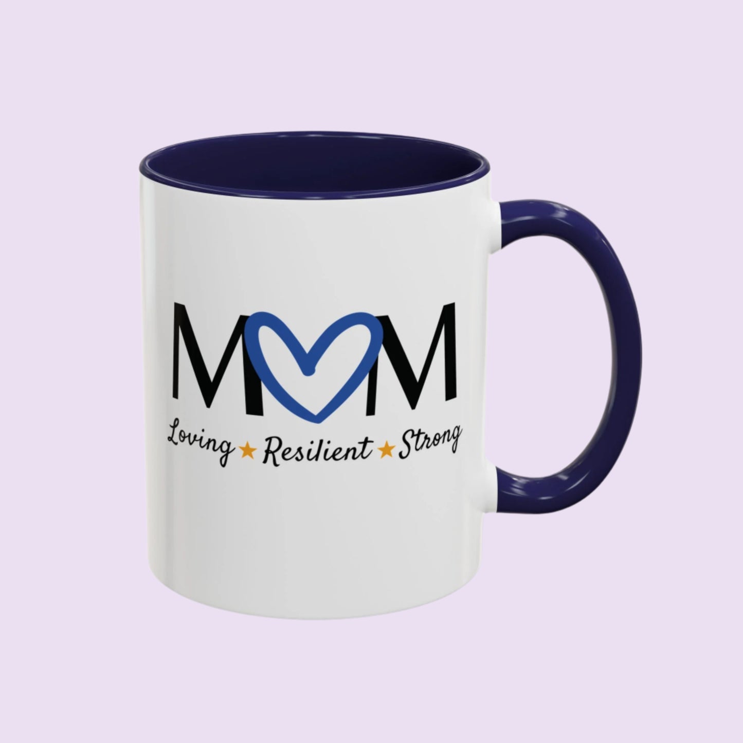 Blue Heart MOM Mug