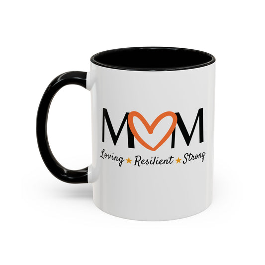 Orange Heart MOM Mug