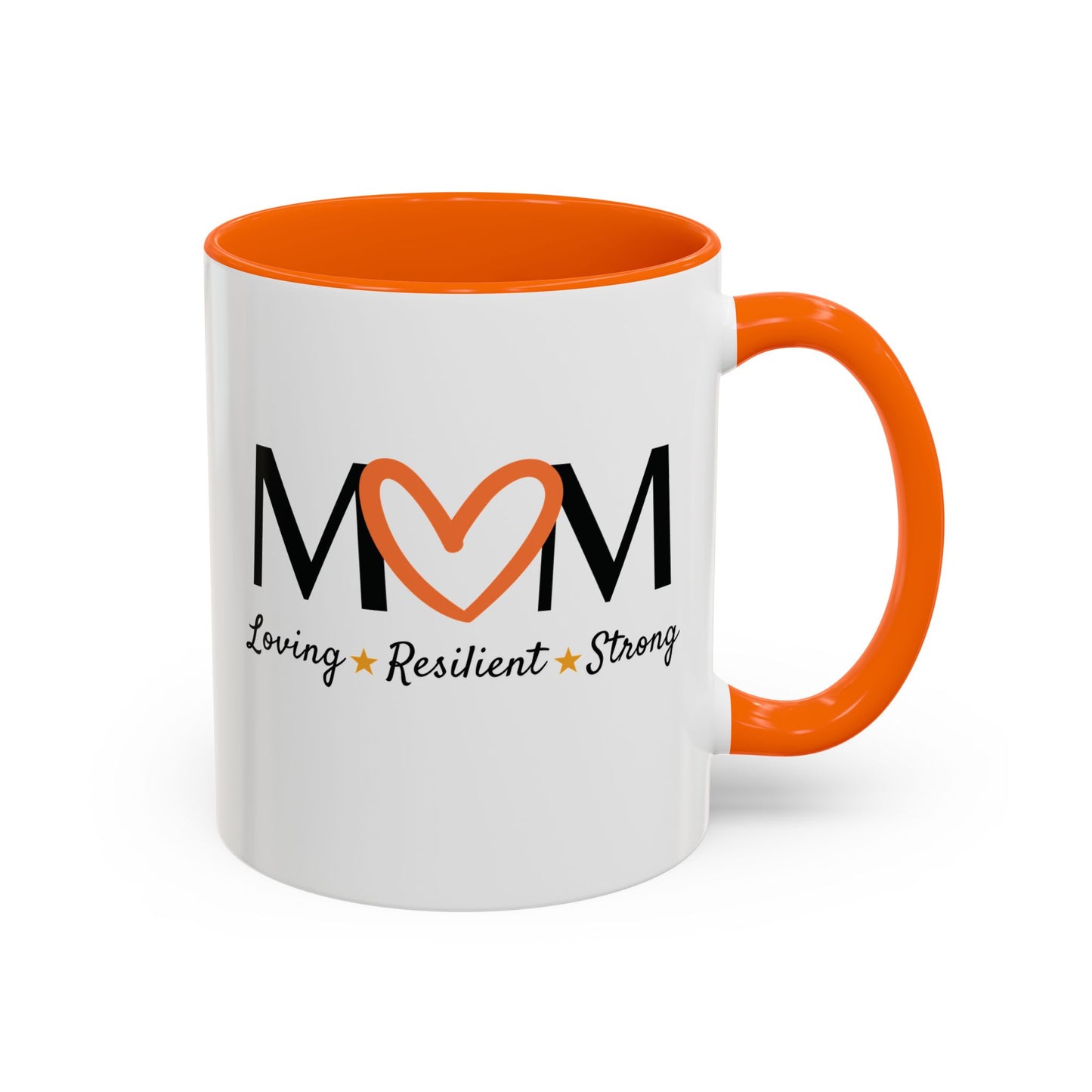 Orange Heart MOM Mug