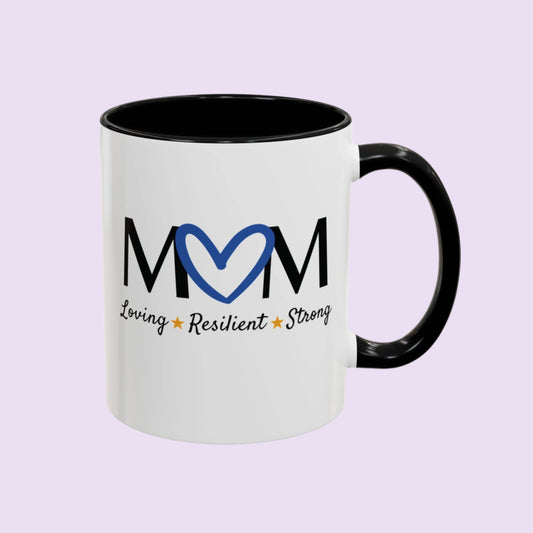 Blue Heart MOM Mug