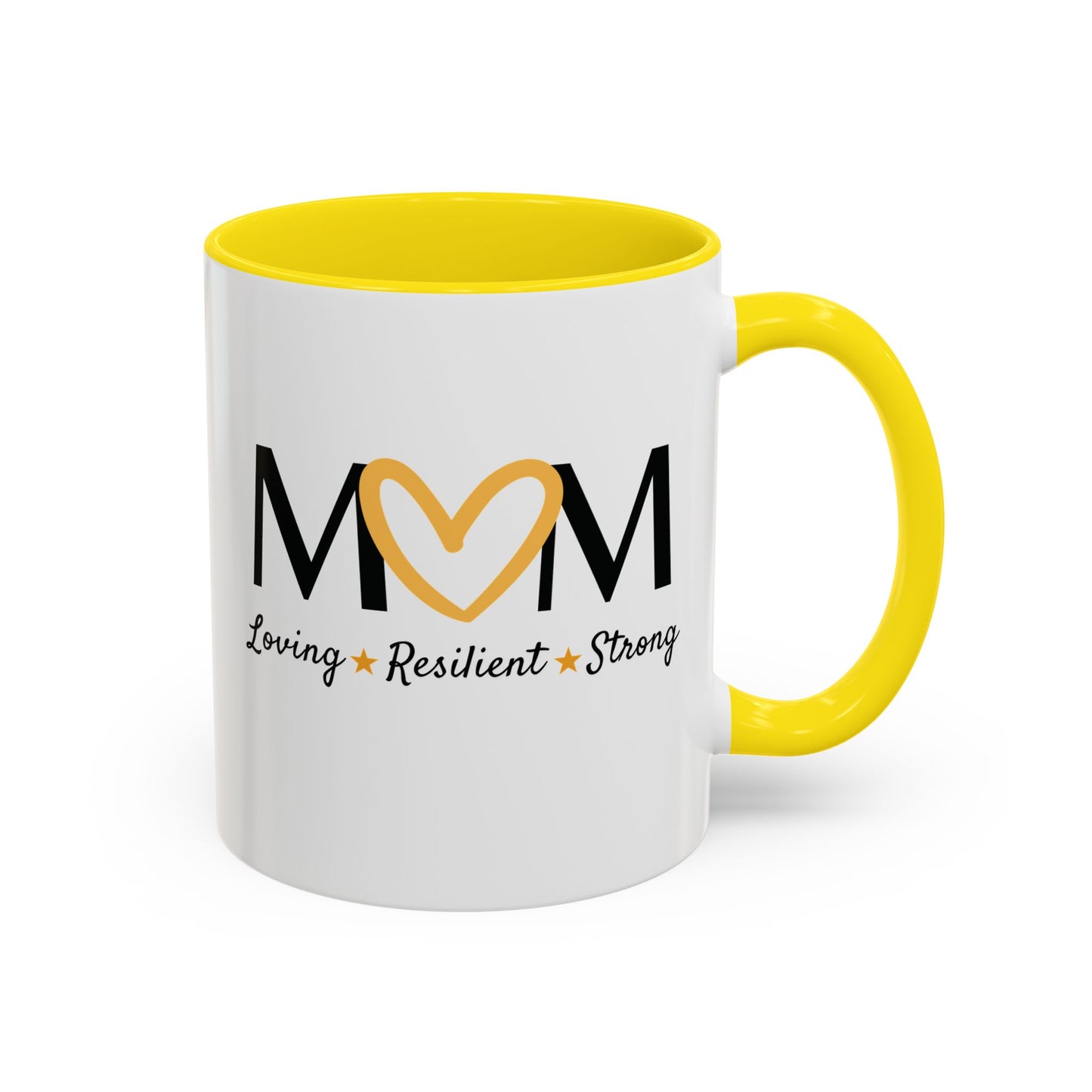 Yellow Heart MOM Mug