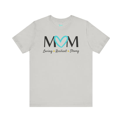Cyan Heart MOM Tee