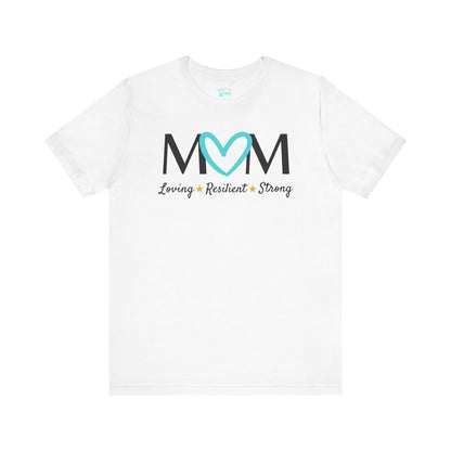 Cyan Heart MOM Tee