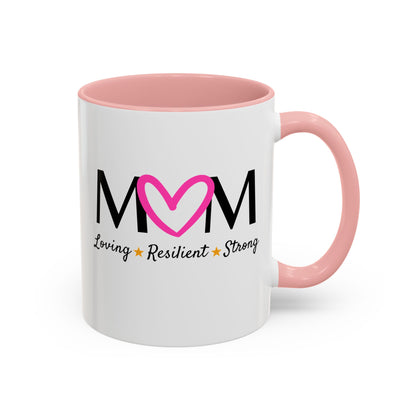 Fuchsia Heart MOM Mug