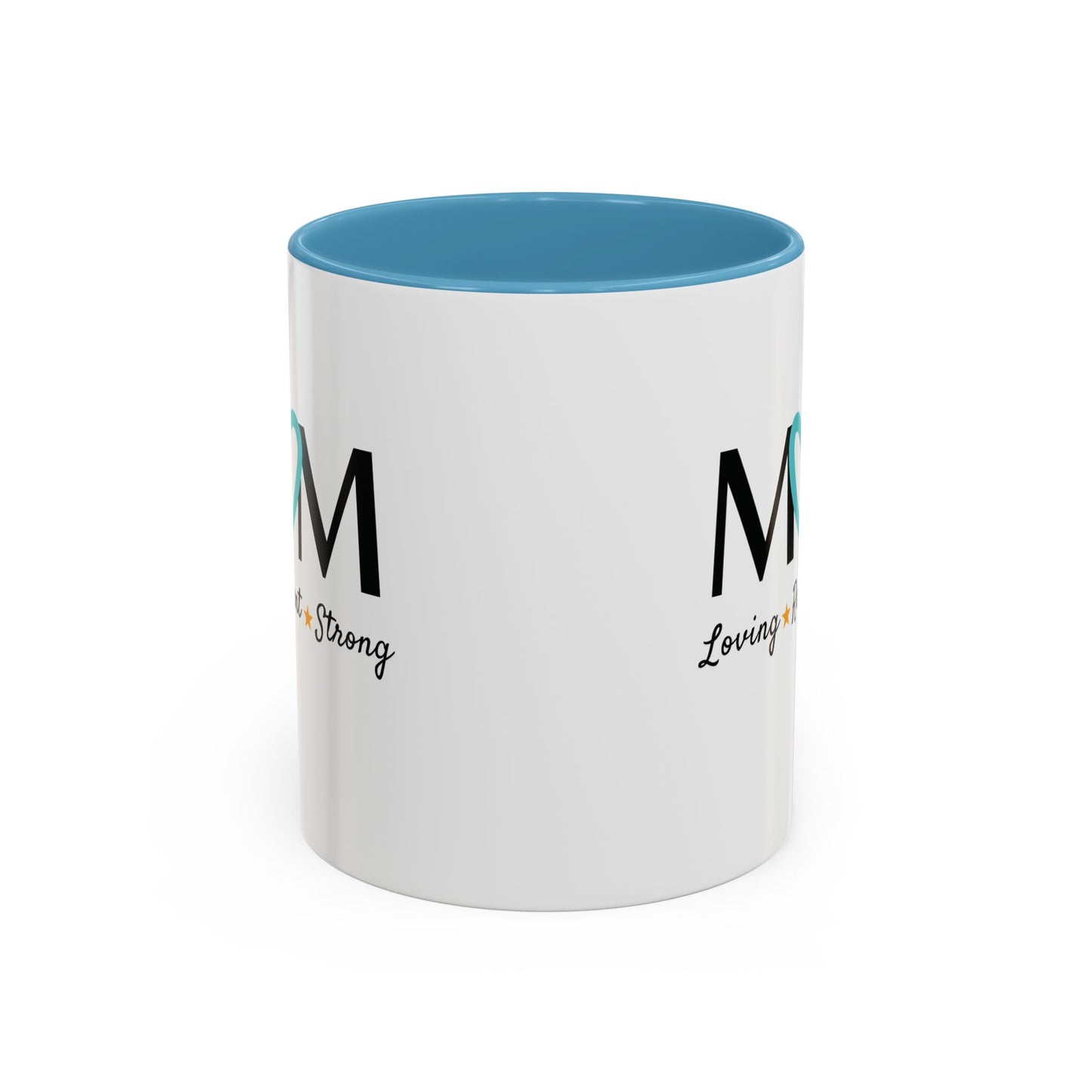 Cyan Heart MOM Mug