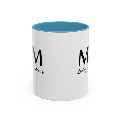 Cyan Heart MOM Mug