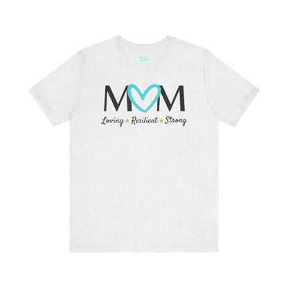 Cyan Heart MOM Tee