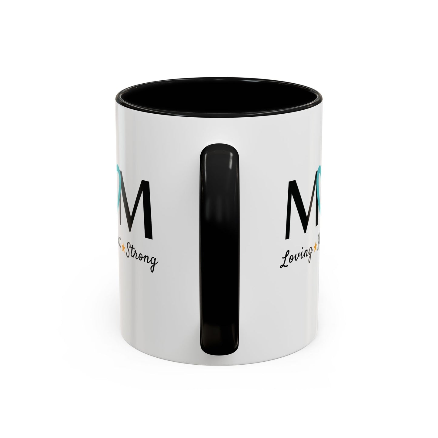 Cyan Heart MOM Mug
